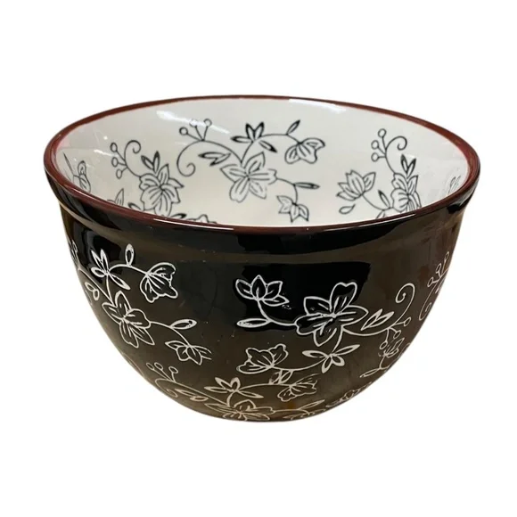 TEMPTATIONS Floral Lace soup / salad bowl, plate and spoon 24 oz - Picture 4 of 14